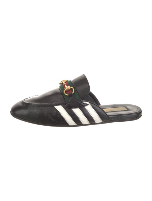 Gucci x Adidas Web Accent Leather Slippers