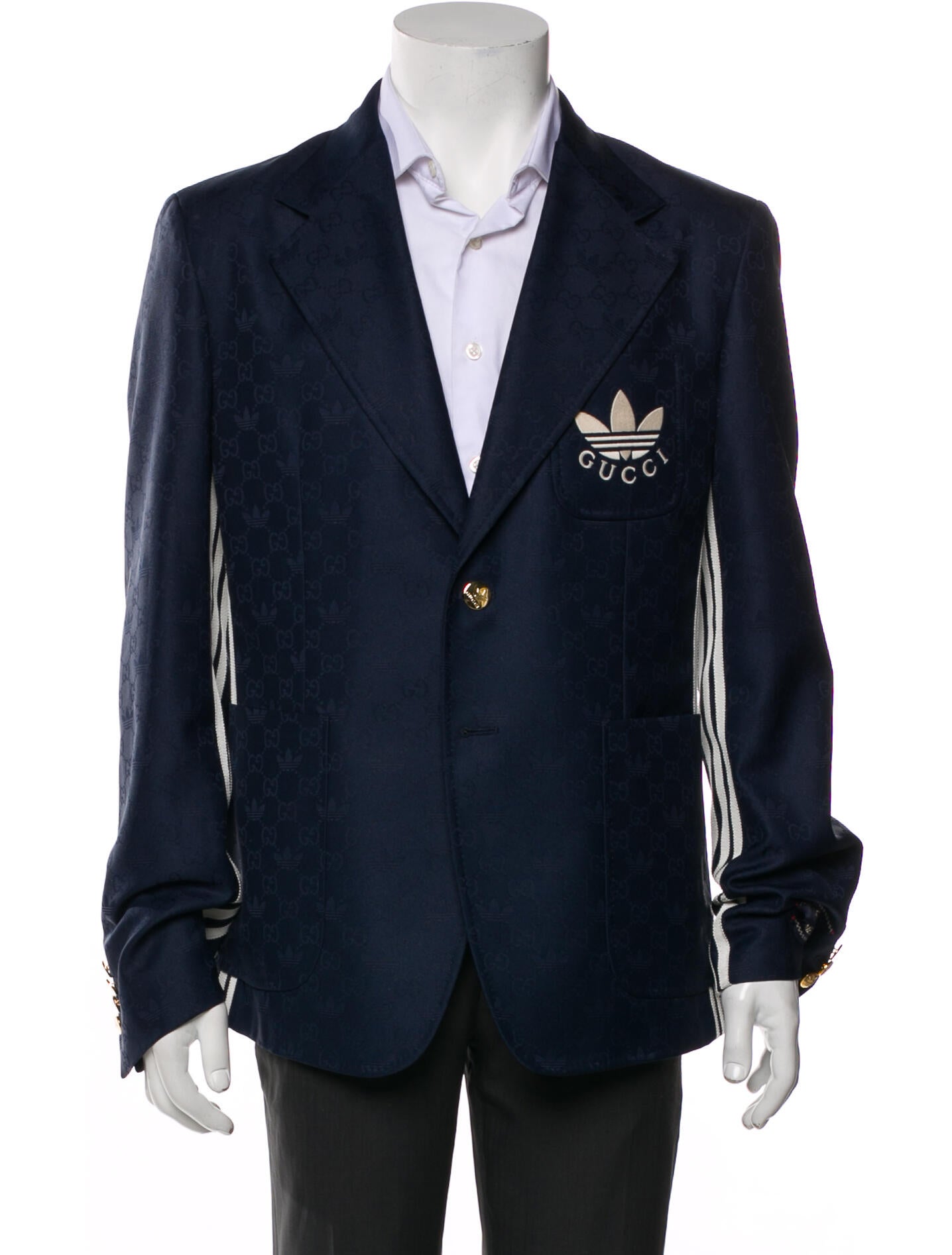 Gucci x Adidas 2022 Striped Blazer
