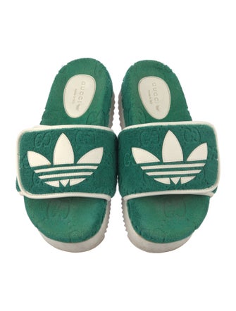 Gucci x Adidas Terry Cloth Printed Slides