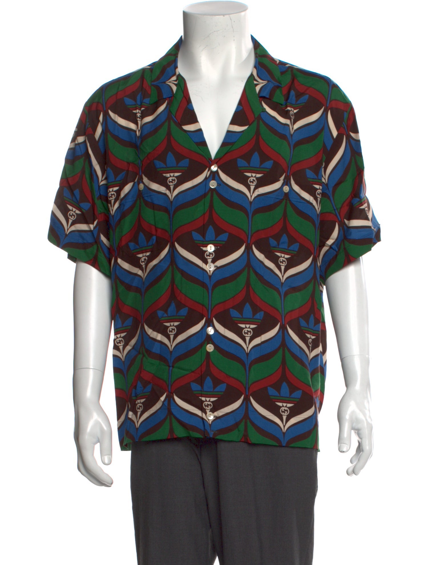 Gucci x Adidas Interlocking G Logo Three-Quarter Sleeve Shirt