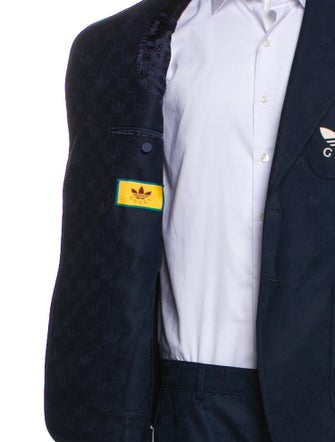Gucci x Adidas Signature Logo Graphic Print Two-Piece Blazer