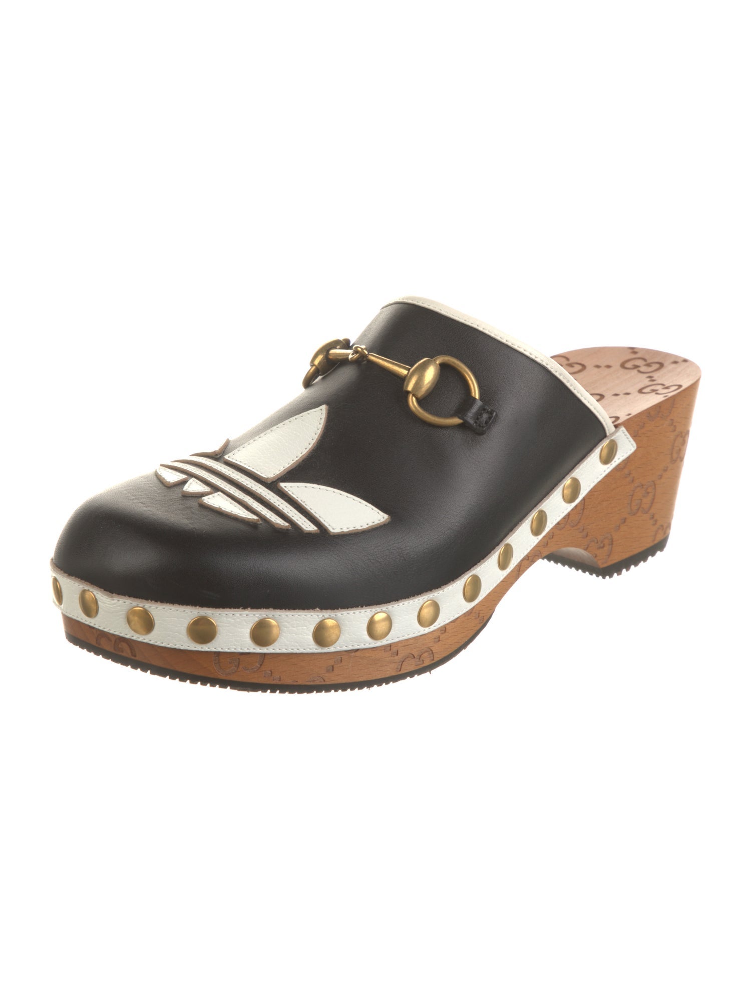 Gucci x Adidas GG Logo Leather Mules