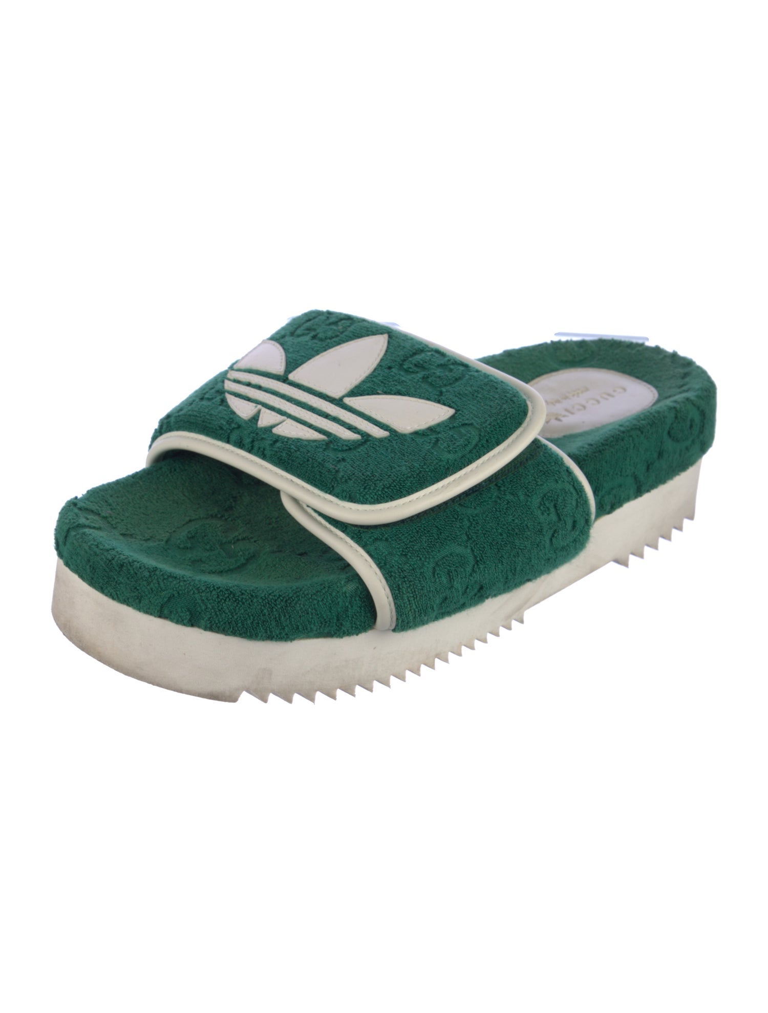 Gucci x Adidas GG Logo Terry Cloth Slides