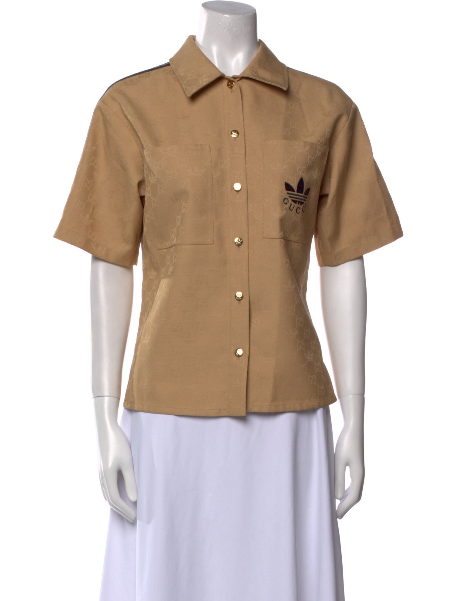 Gucci x Adidas Short Sleeve Button-Up Top