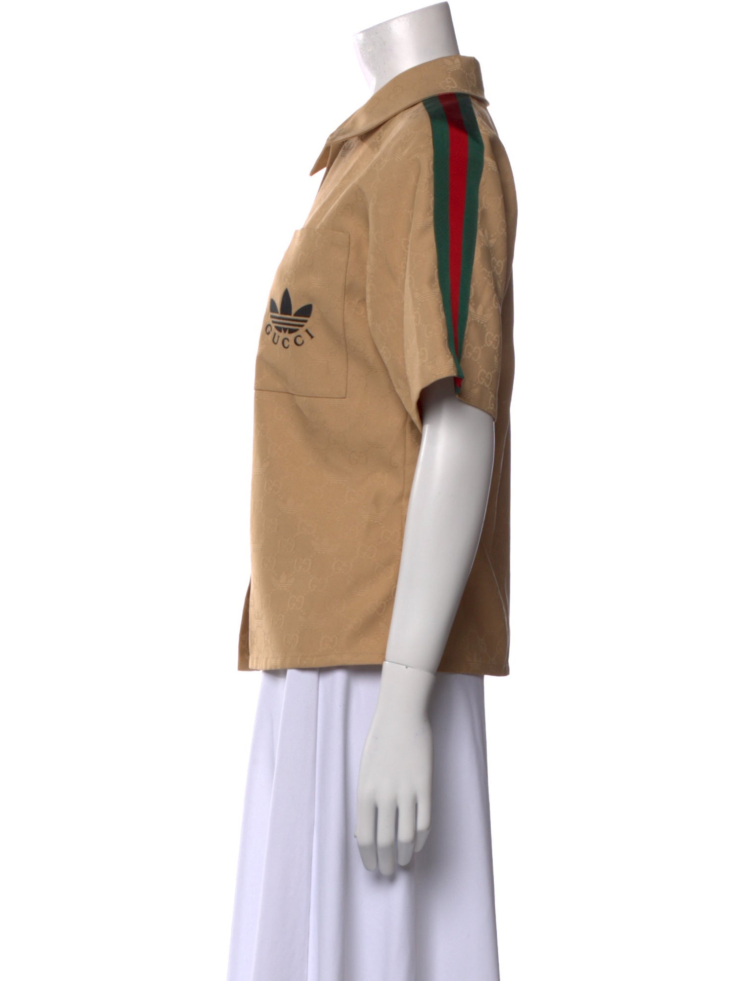 Gucci x Adidas Short Sleeve Button-Up Top