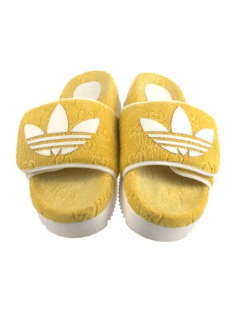 Gucci x Adidas GG Signature Terry Cloth Slides