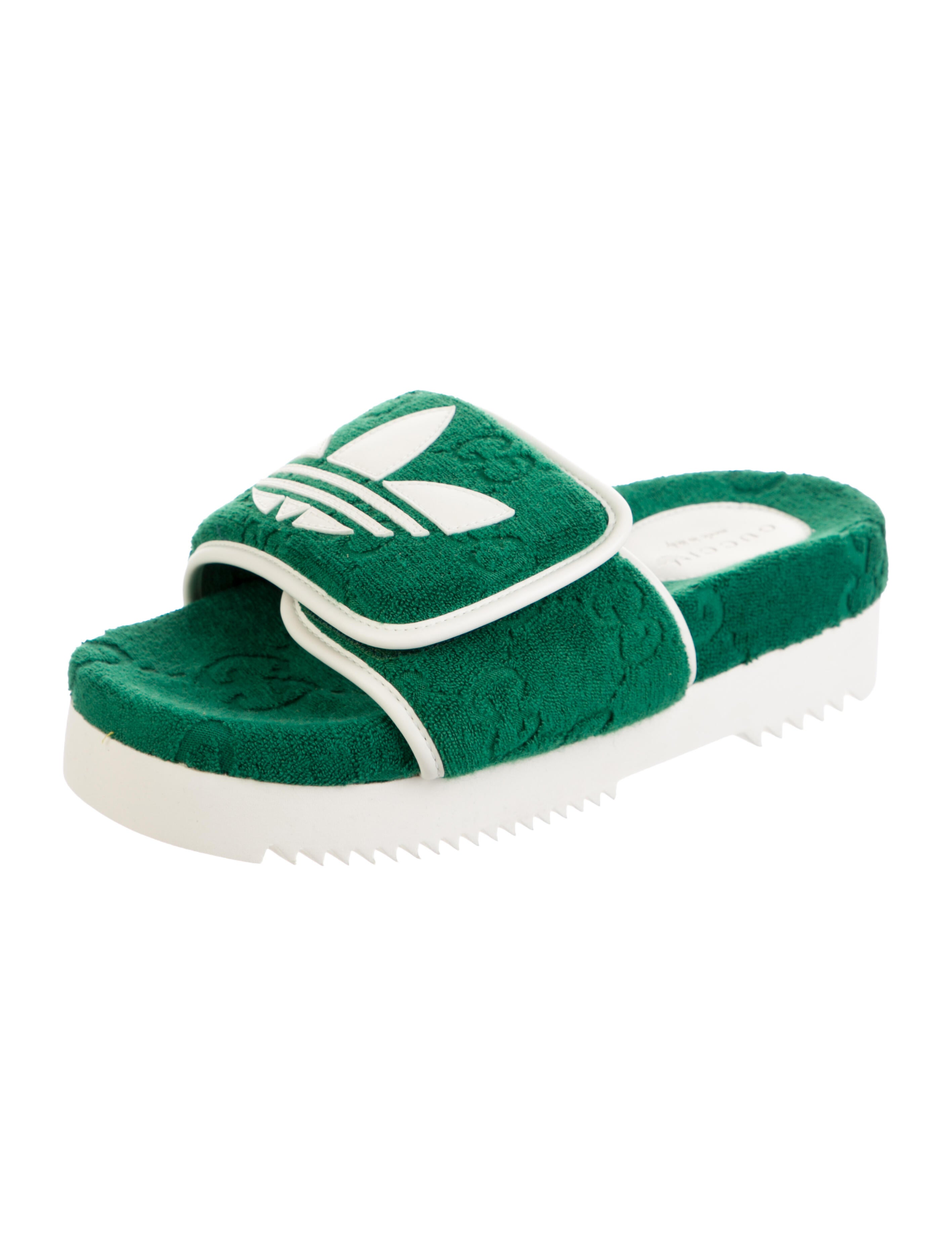Gucci x Adidas GG Logo Terry Cloth Slides