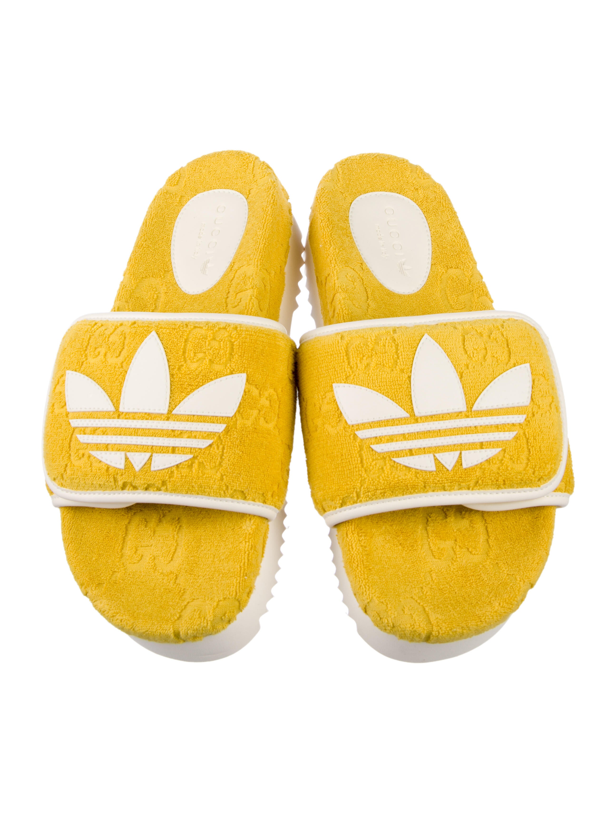 Gucci x Adidas GG Logo Terry Cloth Slides