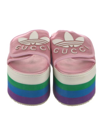 Gucci x Adidas Satin Printed Slides