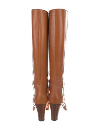 Gucci x Adidas Leather Striped Riding Boots