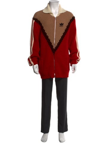 Gucci x Adidas Sweaters Wool Colorblock Pattern Cardigan L