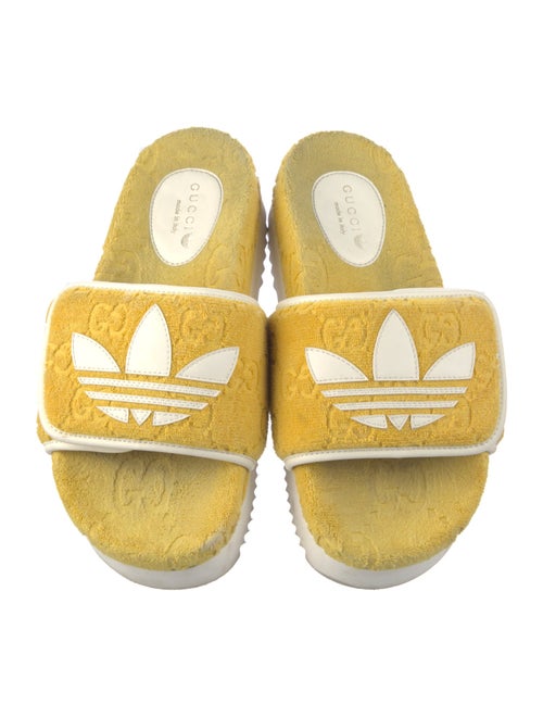 Gucci x Adidas GG Logo Terry Cloth Slides