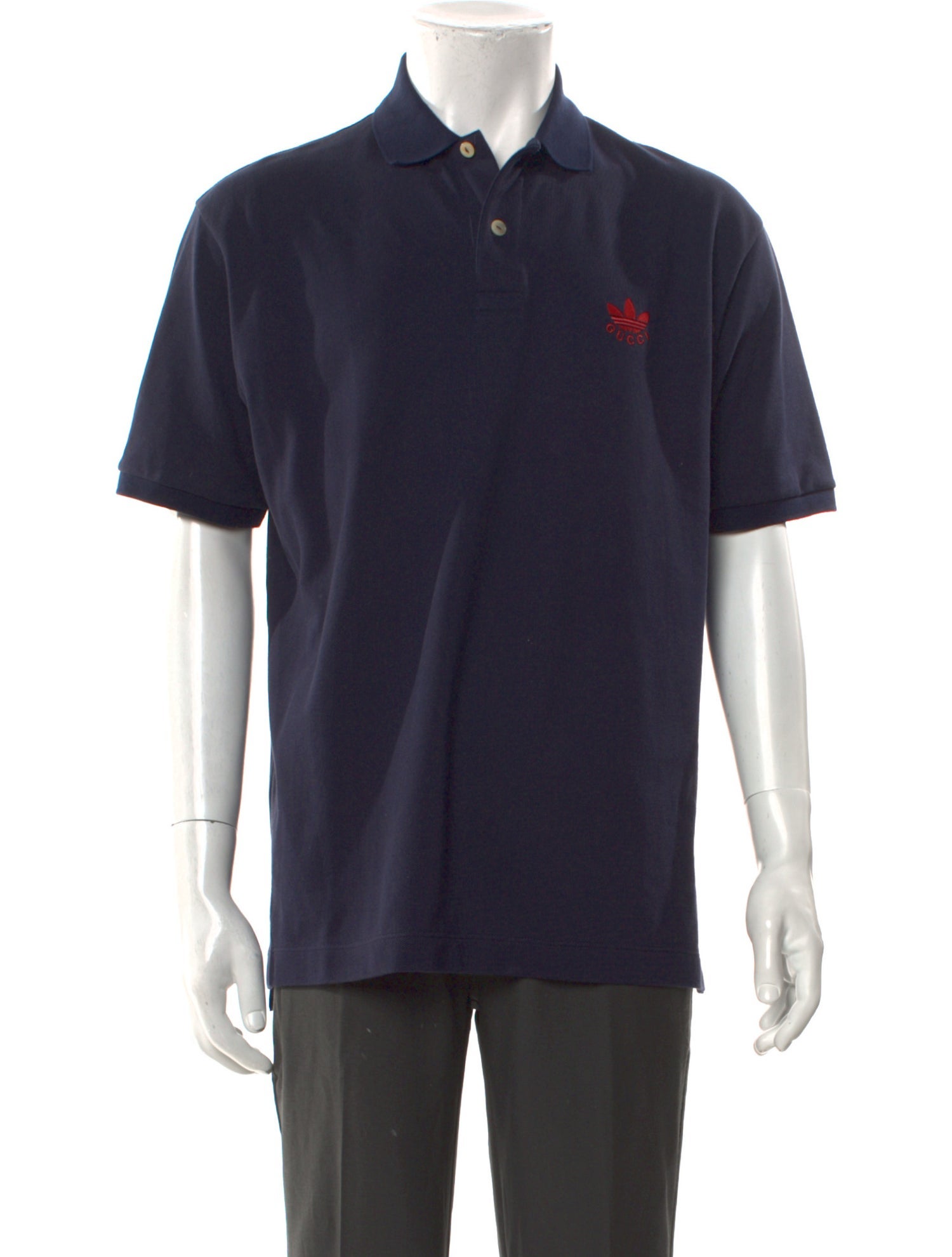 Gucci x Adidas Web Accent V-Neck Polo Shirt