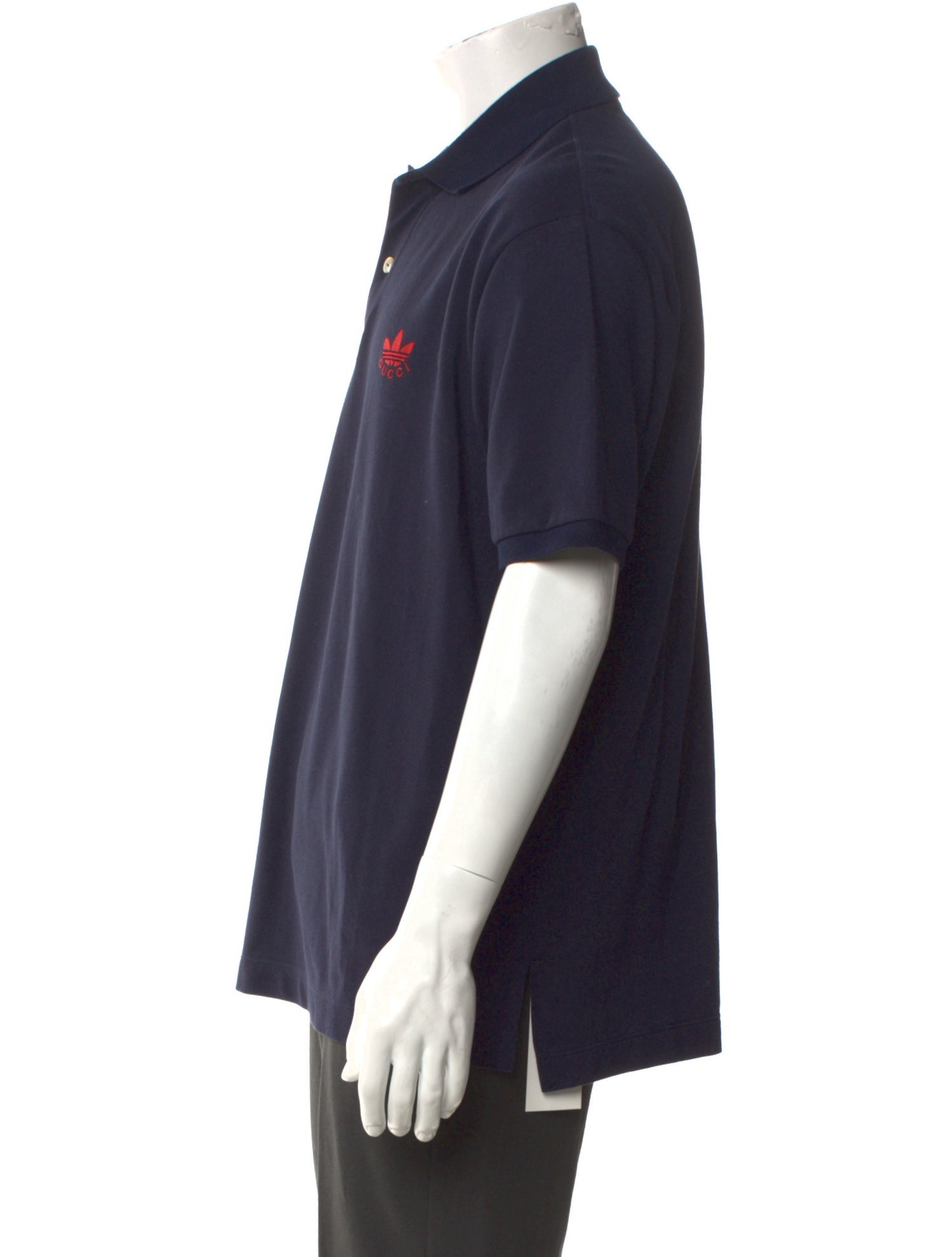 Gucci x Adidas Web Accent V-Neck Polo Shirt