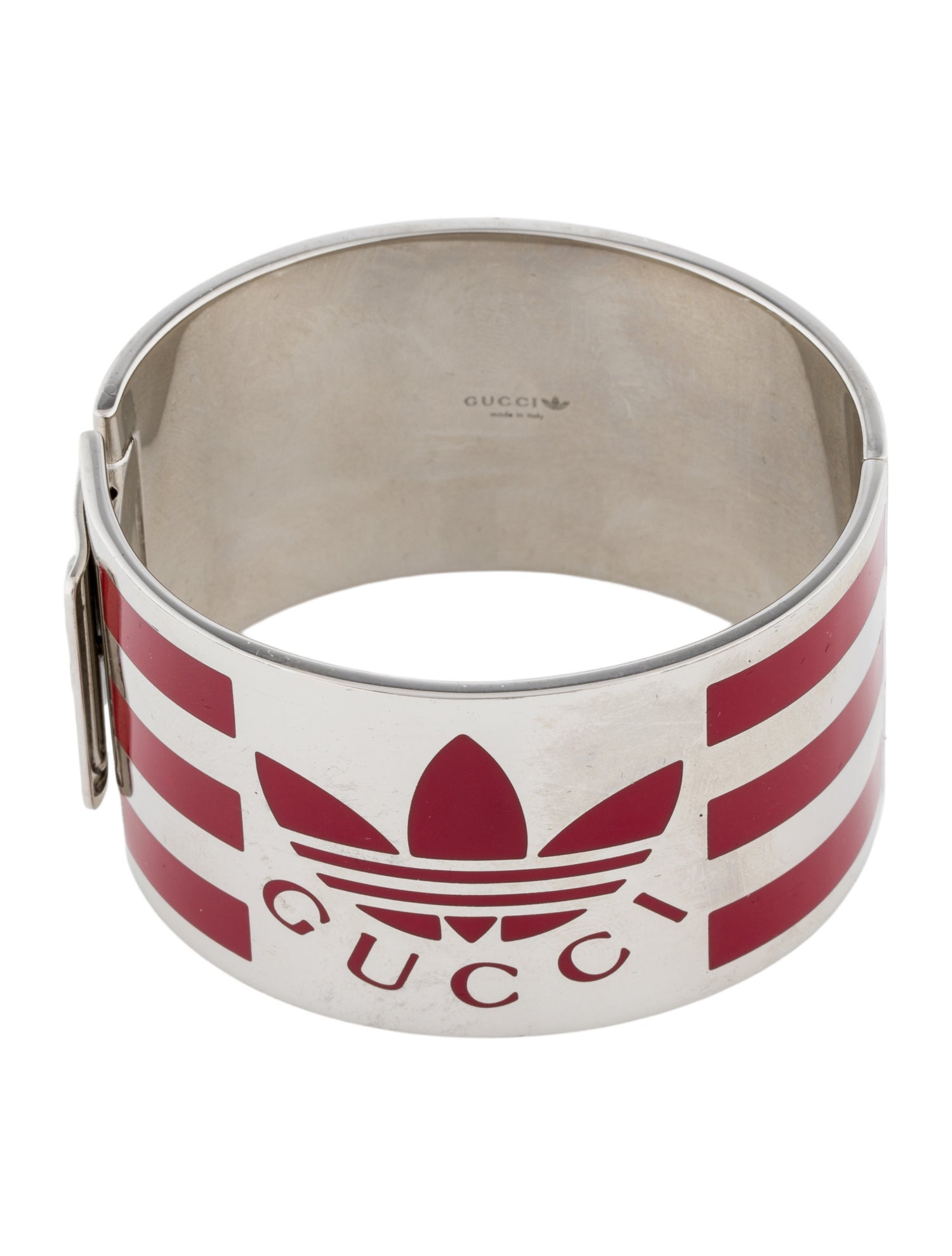 Gucci x Adidas Enamel Hinged Bangle Bracelet