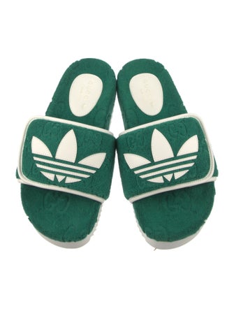 Gucci x Adidas GG Logo Terry Cloth Slides