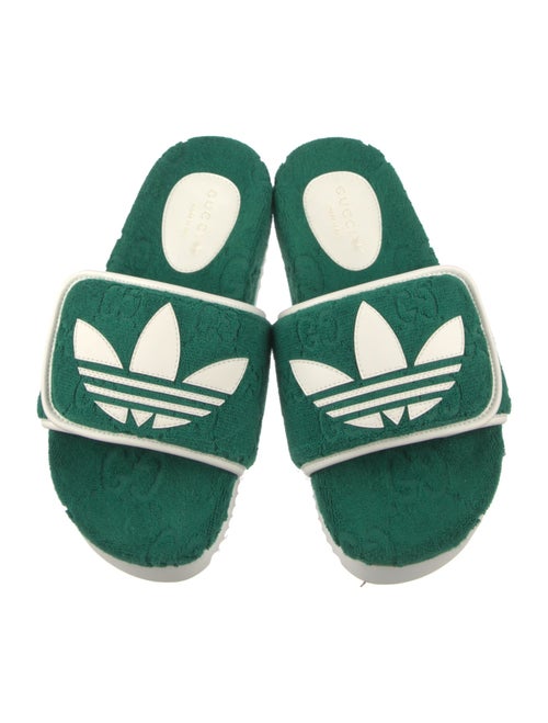 Gucci x Adidas GG Logo Terry Cloth Slides