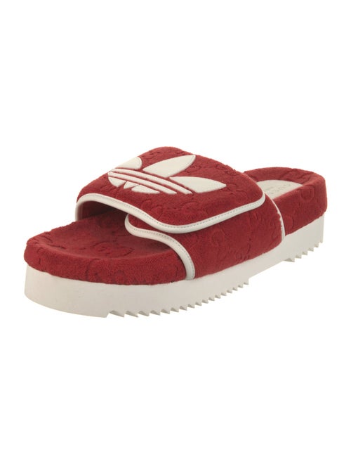 Gucci x Adidas GG Logo Terry Cloth Slides