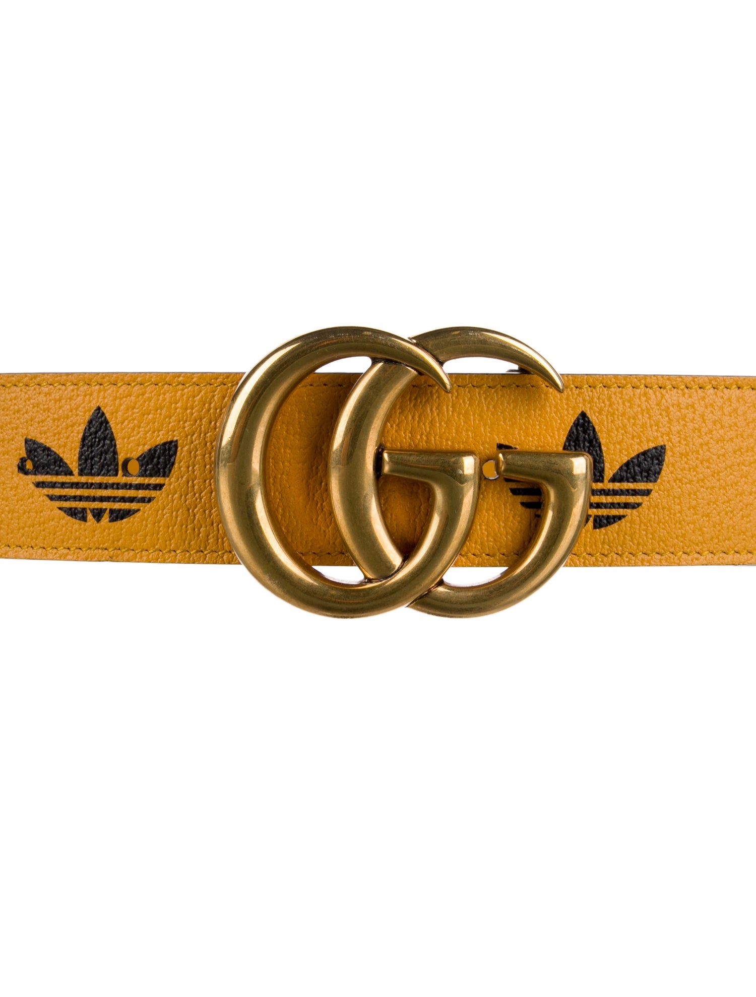 Gucci x Adidas Double G Logo Leather Belt