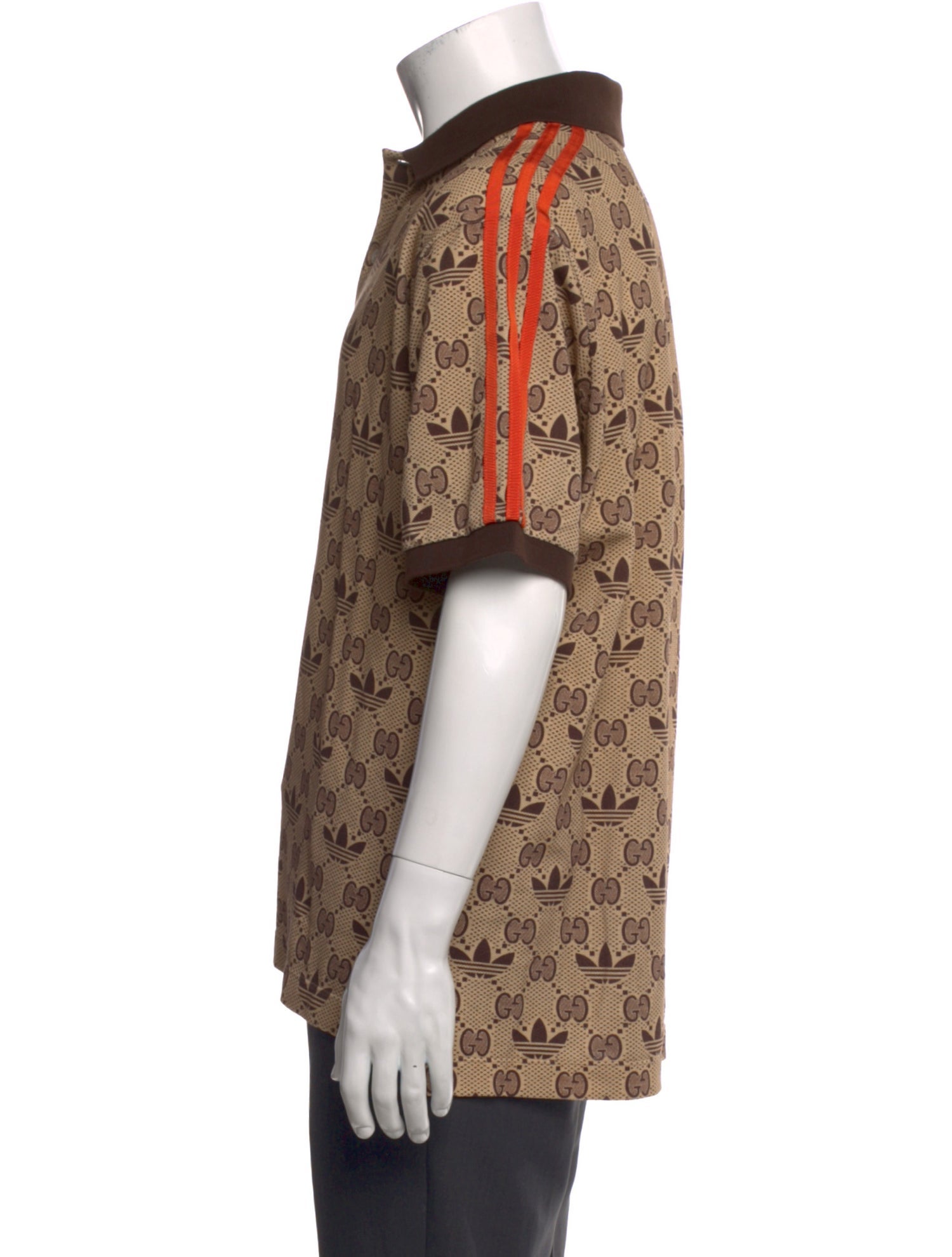 Gucci x Adidas GG Logo Crew Neck Polo Shirt