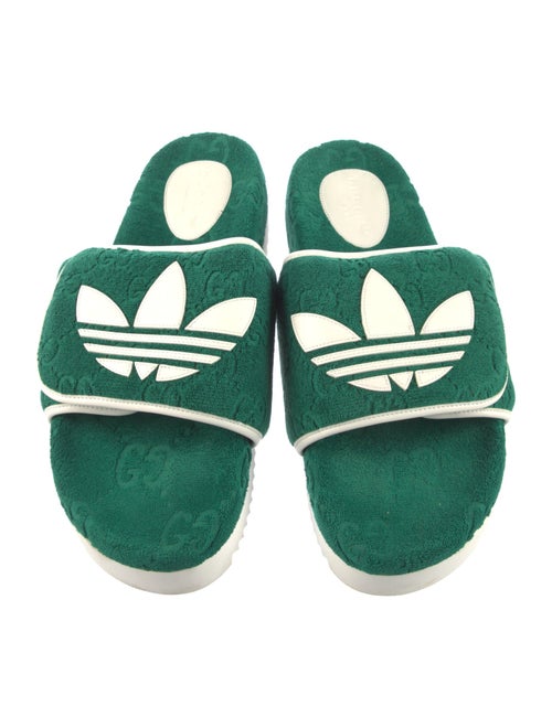 Gucci x Adidas GG Logo Terry Cloth Slides