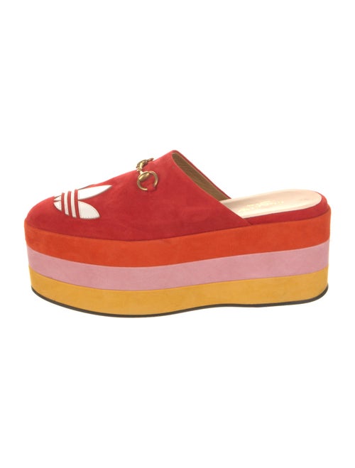 Gucci x Adidas Horsebit Accent Suede Mules