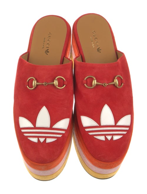 Gucci x Adidas Horsebit Accent Suede Mules