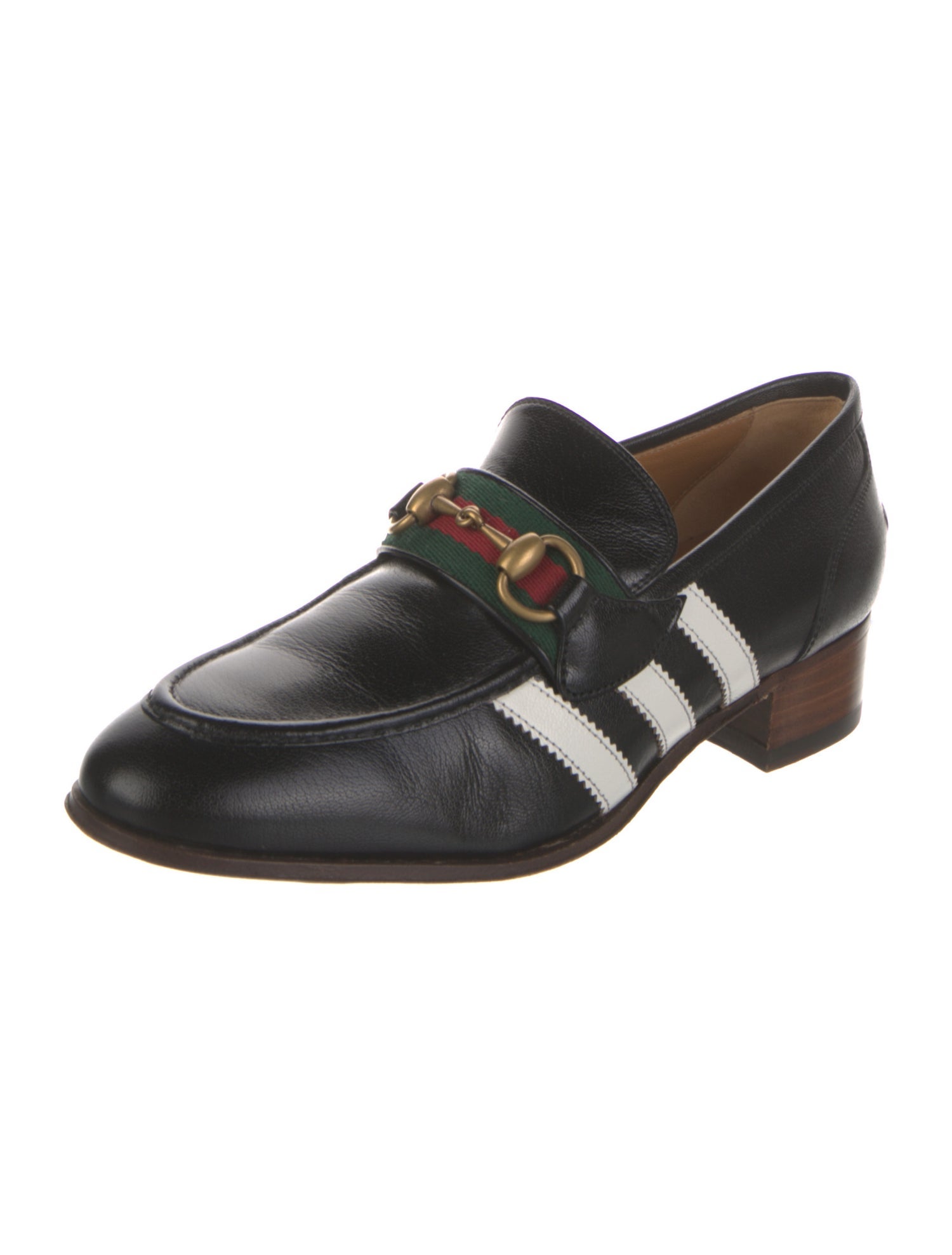 Gucci x Adidas Horsebit Accent Leather Mules