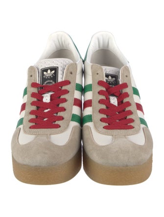 Gucci x Adidas Leather Printed T-Strap Pumps