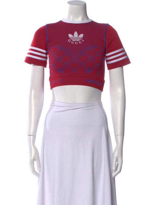 Gucci x Adidas 2023 Graphic Print Crop Top