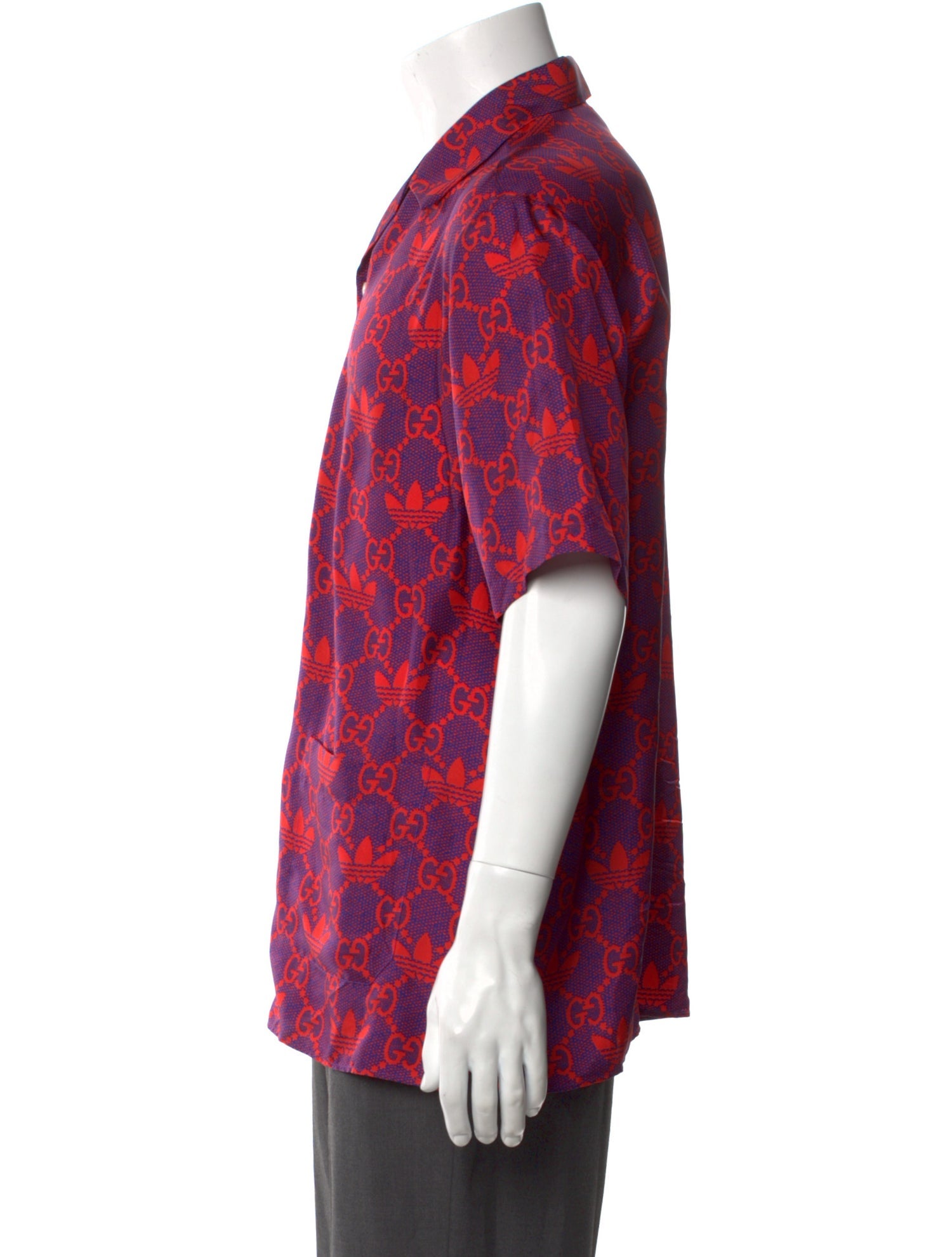 Gucci x Adidas GG Logo Silk Shirt