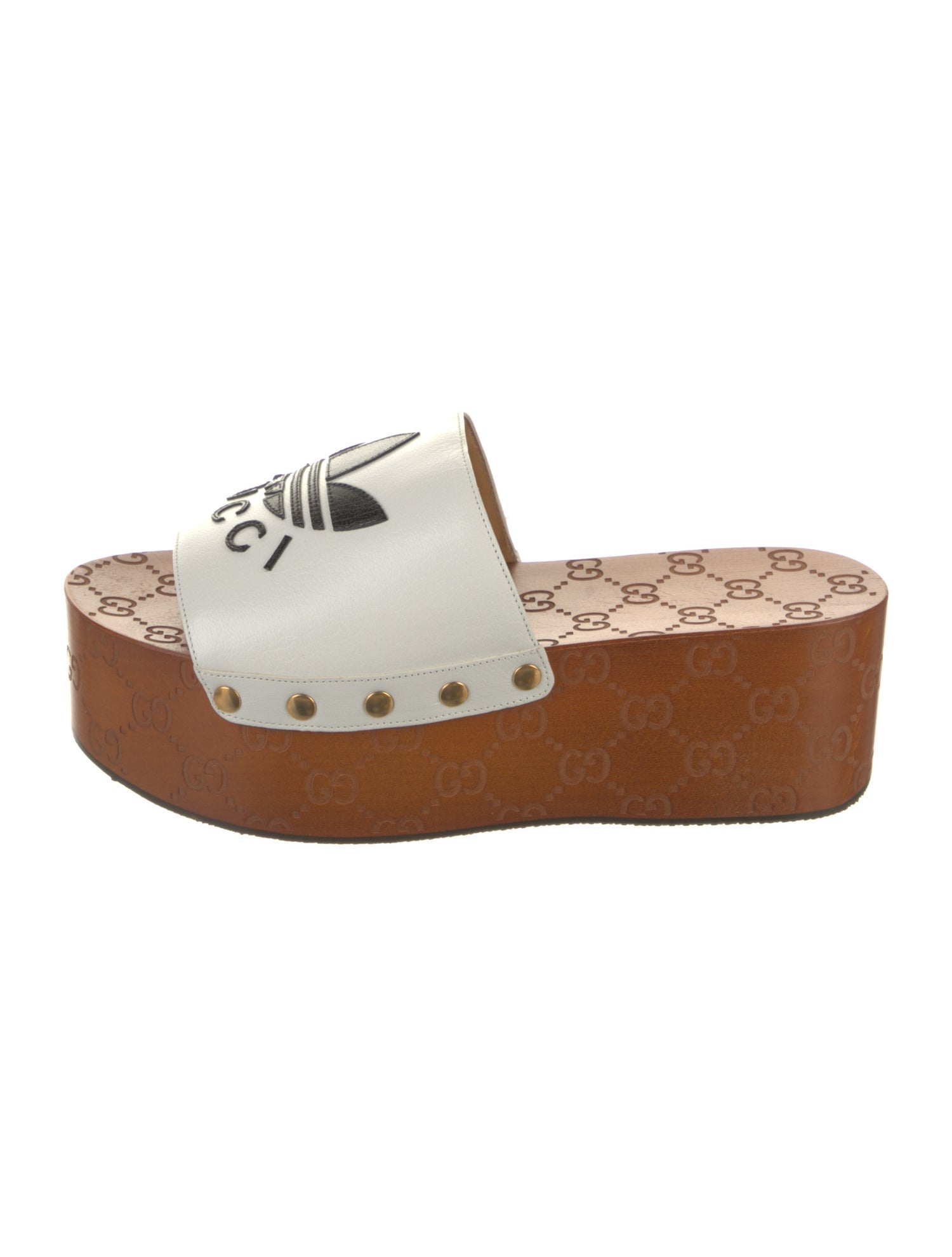 Gucci x Adidas GG Logo Leather Slides