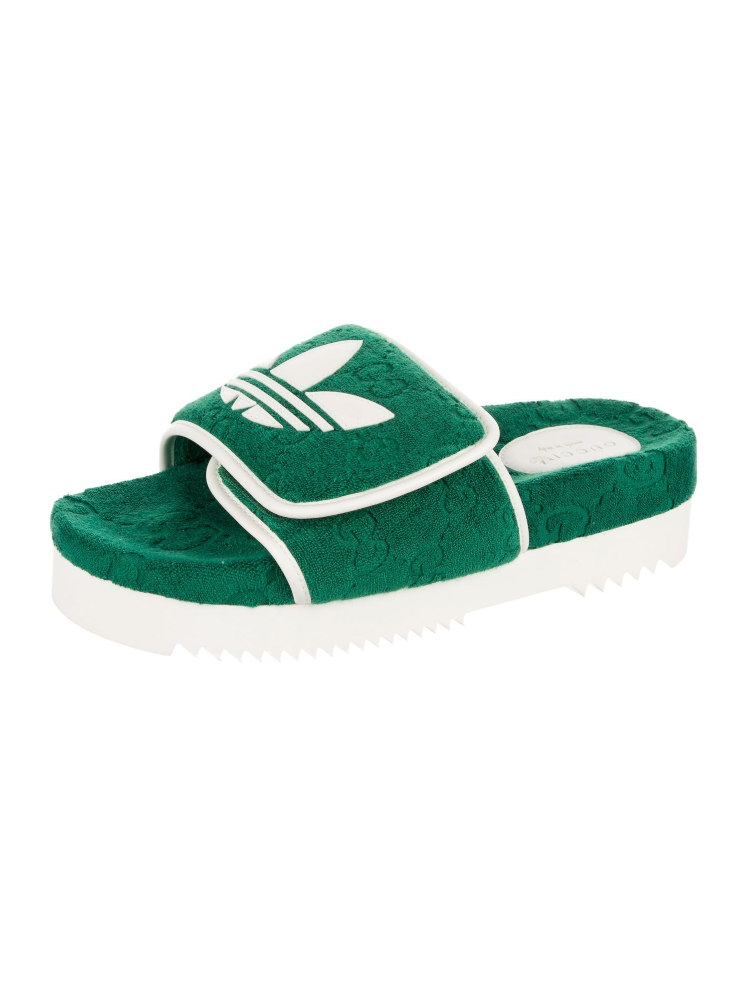 Gucci x Adidas GG Logo Terry Cloth Slides