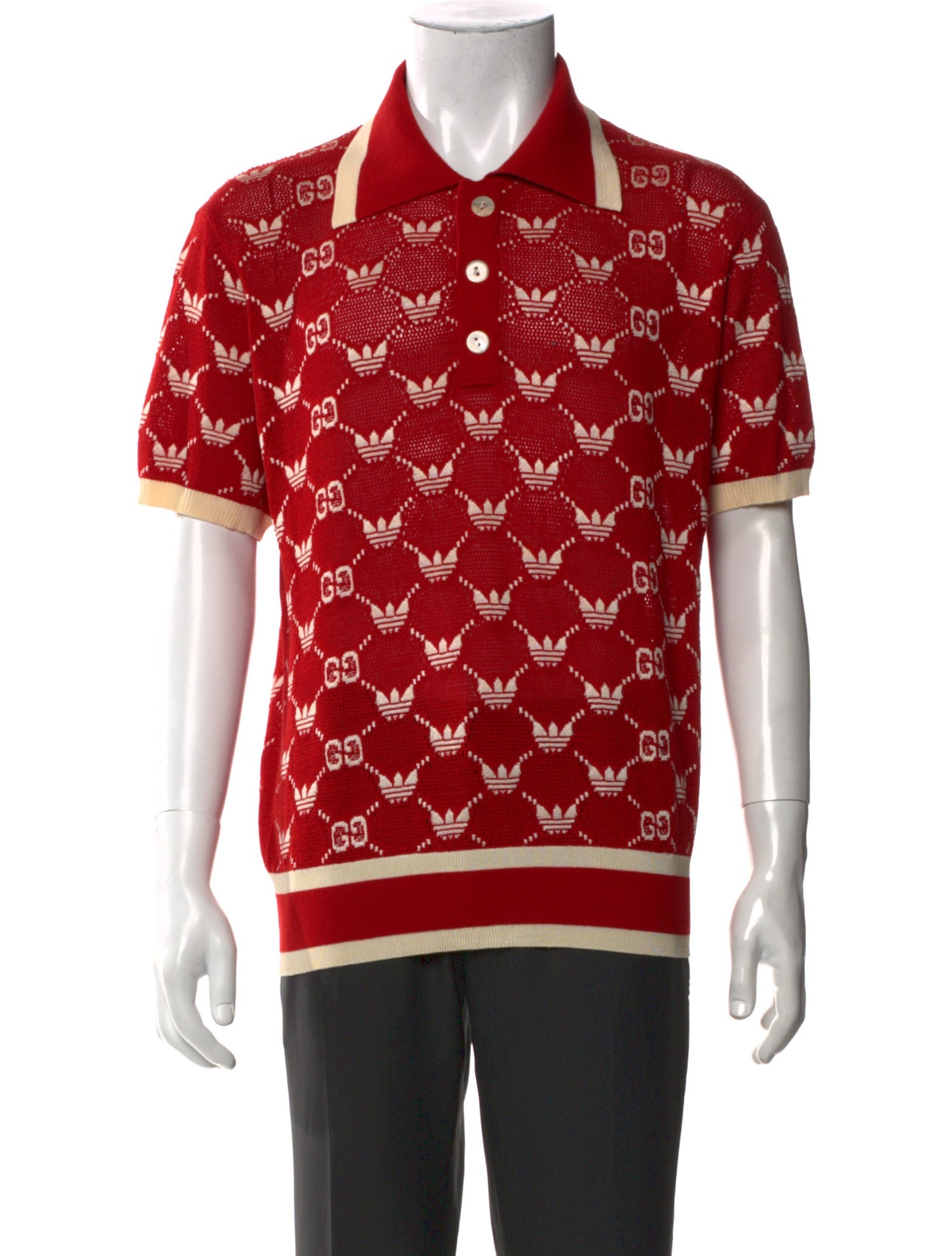 Gucci x Adidas 2023 GG Logo Polo Shirt