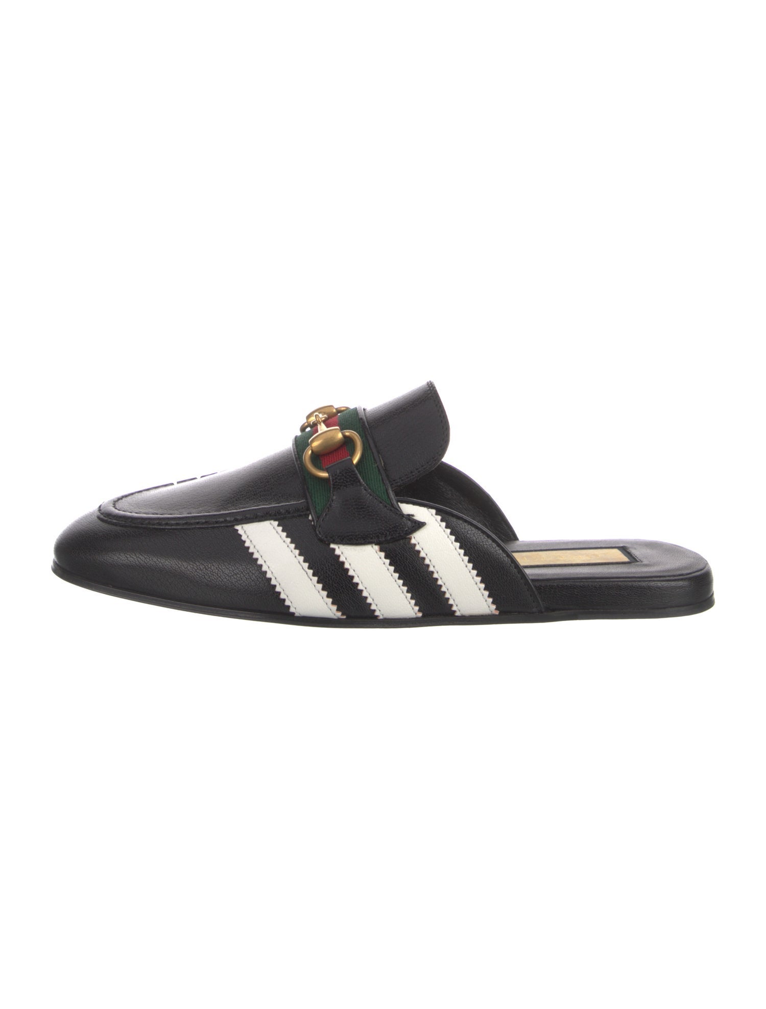 Gucci x Adidas Horsebit Accent Leather Mules