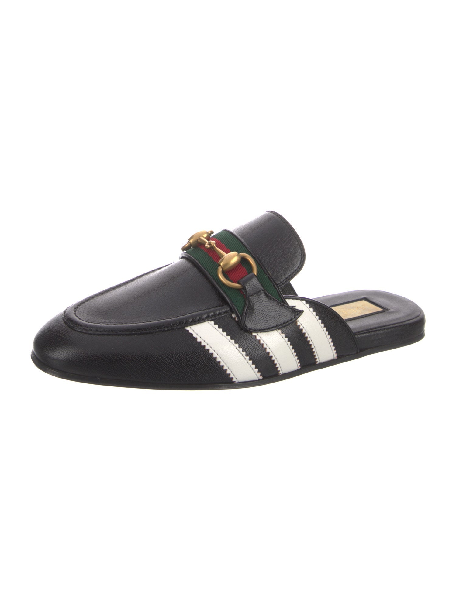 Gucci x Adidas Horsebit Accent Leather Mules