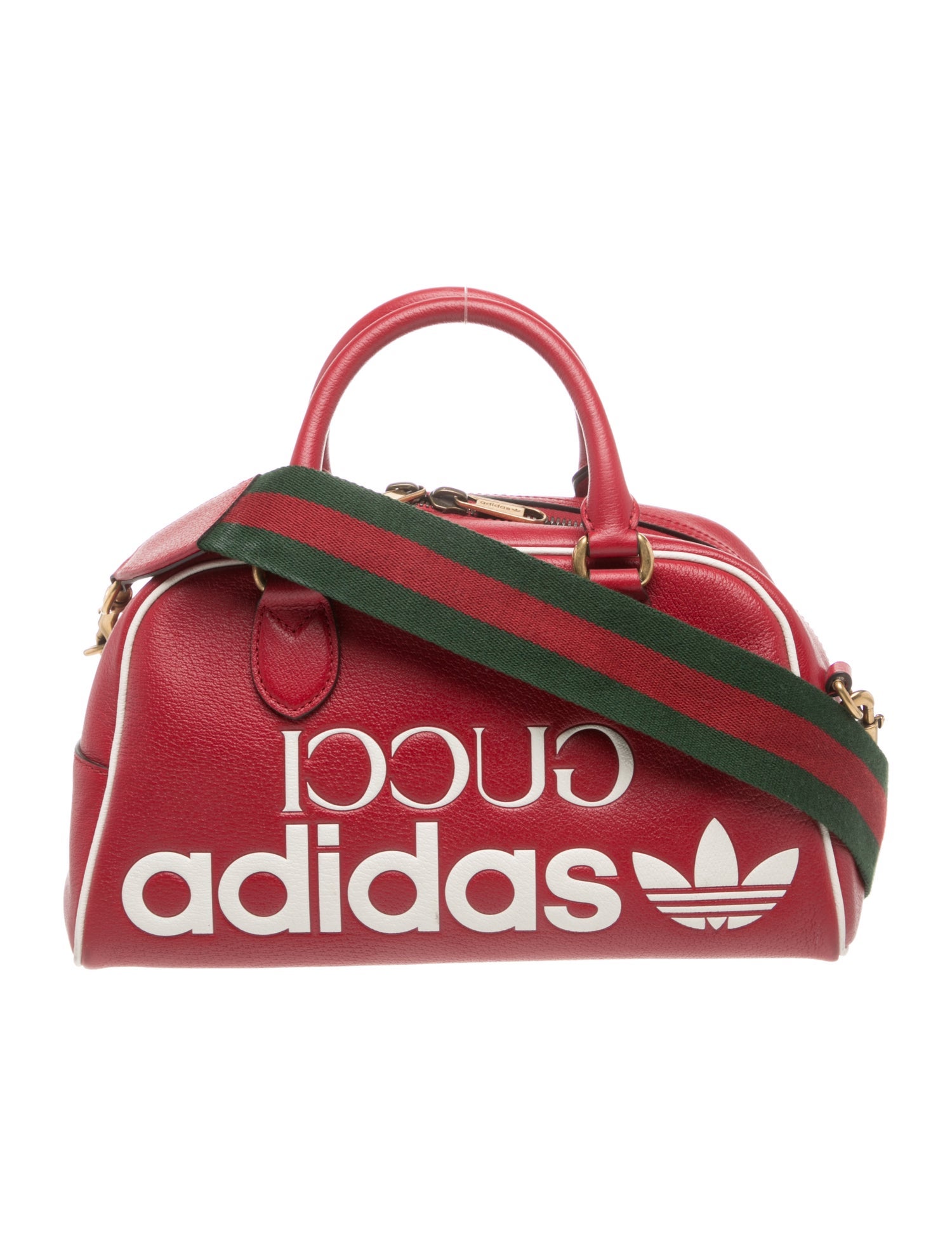 Gucci x Adidas Web Duffle Bag Mini - Red Handle Bags, Handbags