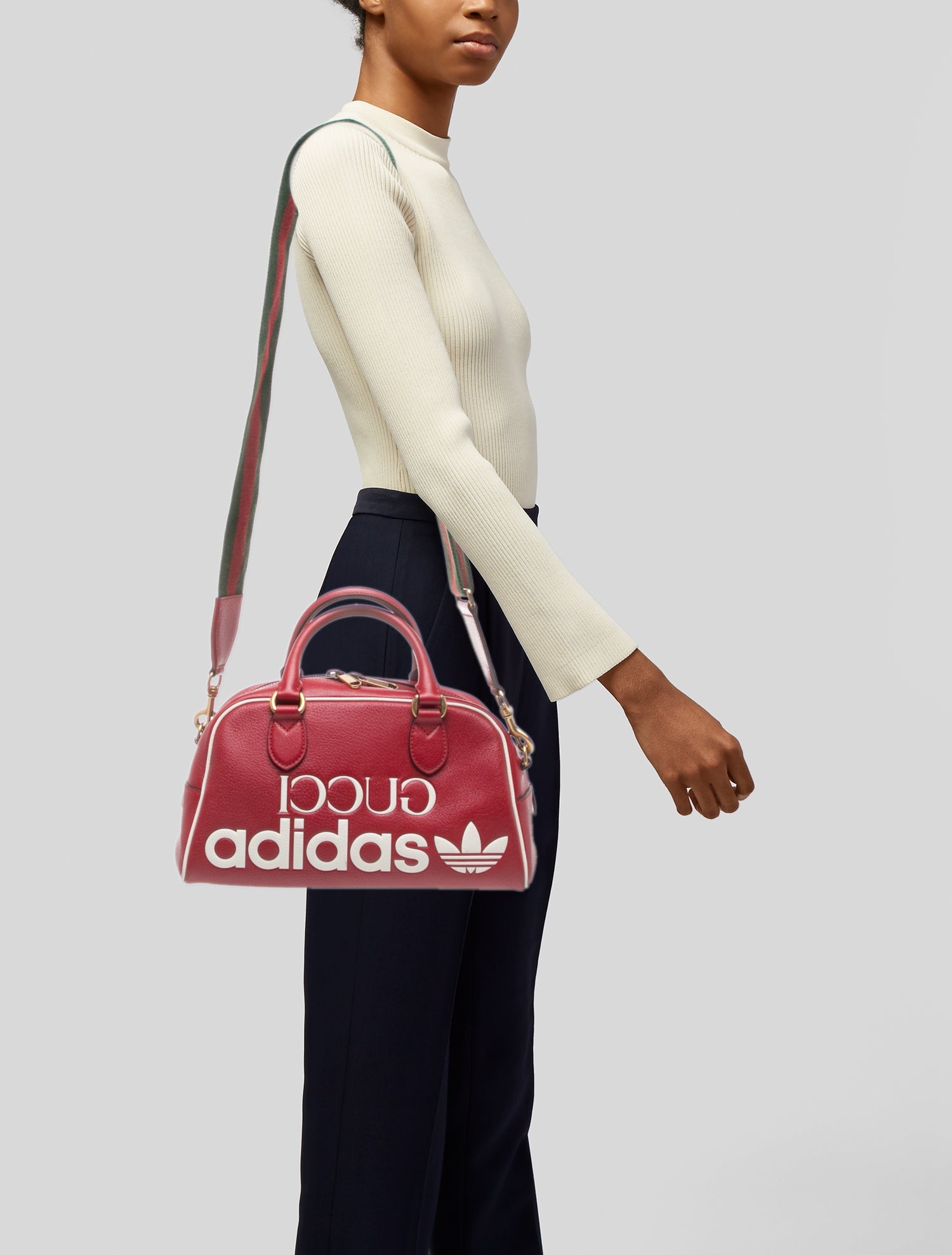 Gucci x Adidas Web Duffle Bag Mini - Red Handle Bags, Handbags