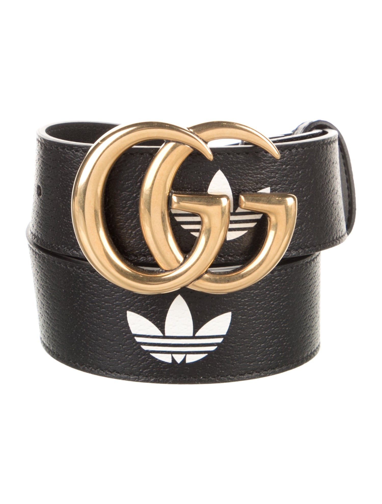 Gucci x Adidas Double G Logo Leather Belt