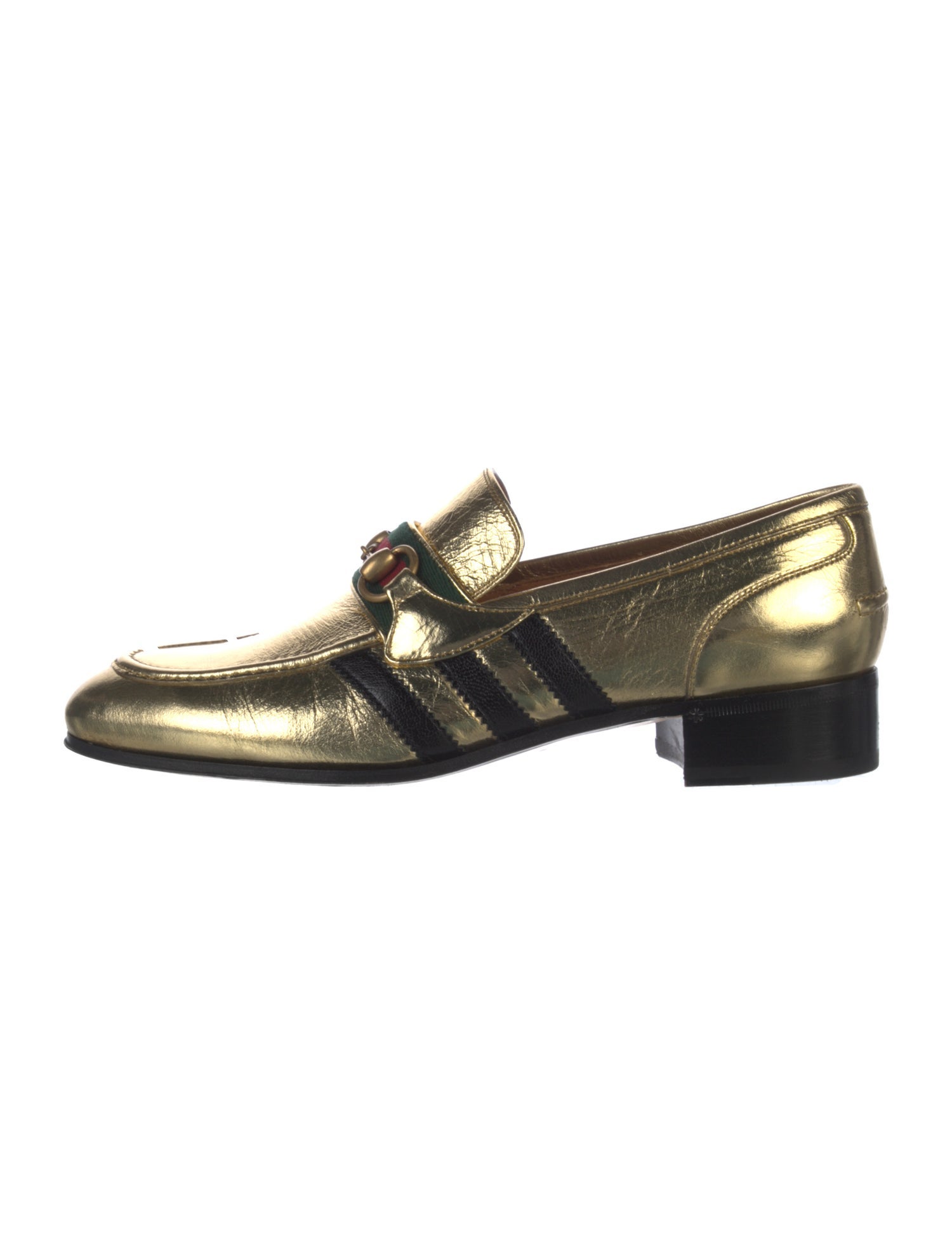 Gucci x Adidas Horsebit Accent Leather Dress Loafers