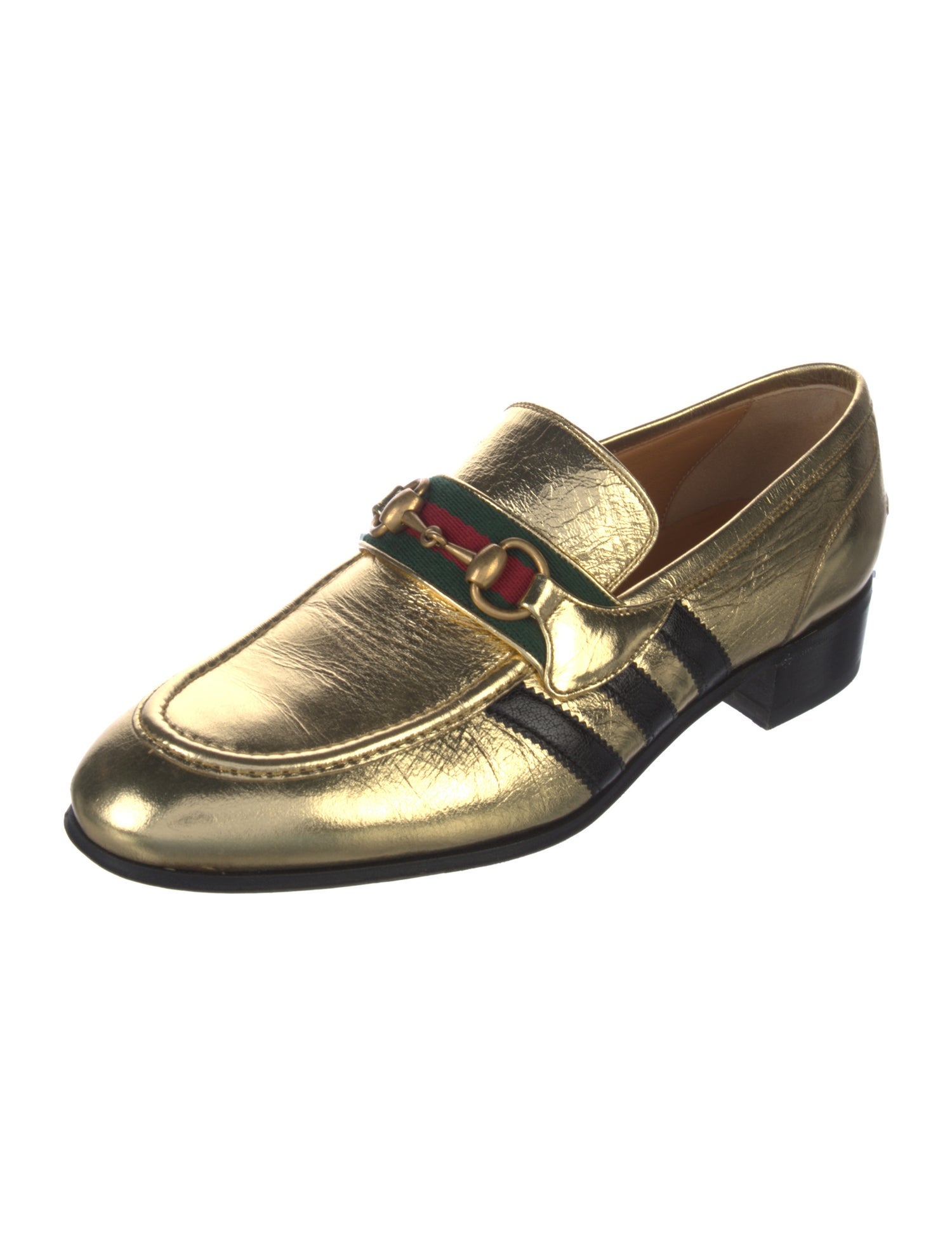 Gucci x Adidas Horsebit Accent Leather Dress Loafers