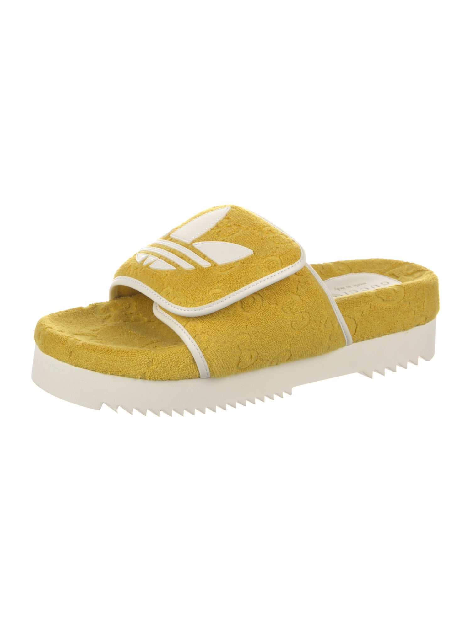 Gucci x Adidas Terry Cloth Patterned Slides