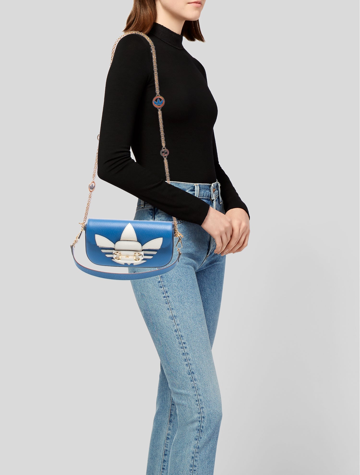 Gucci x Adidas 1955 Horsebit Top Handle Bag - Blue Handle Bags