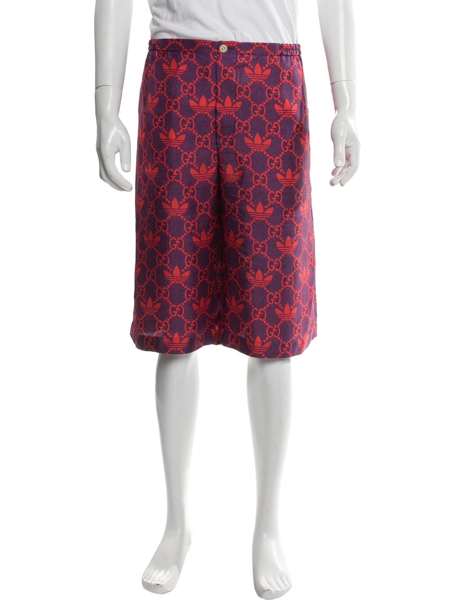 Gucci x Adidas GG Supreme Flat Front Shorts