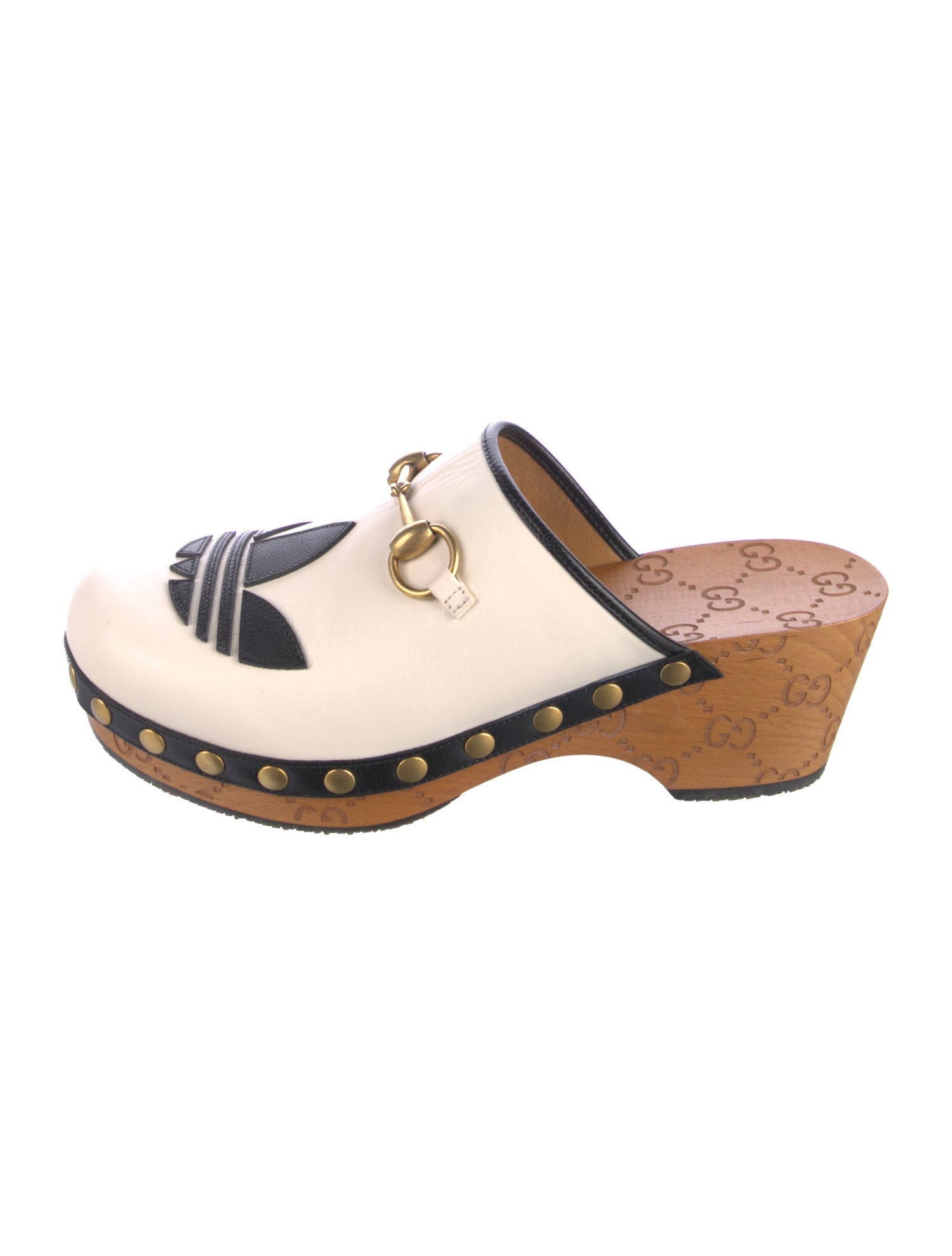 Gucci x Adidas Horsebit Accent Leather Flats