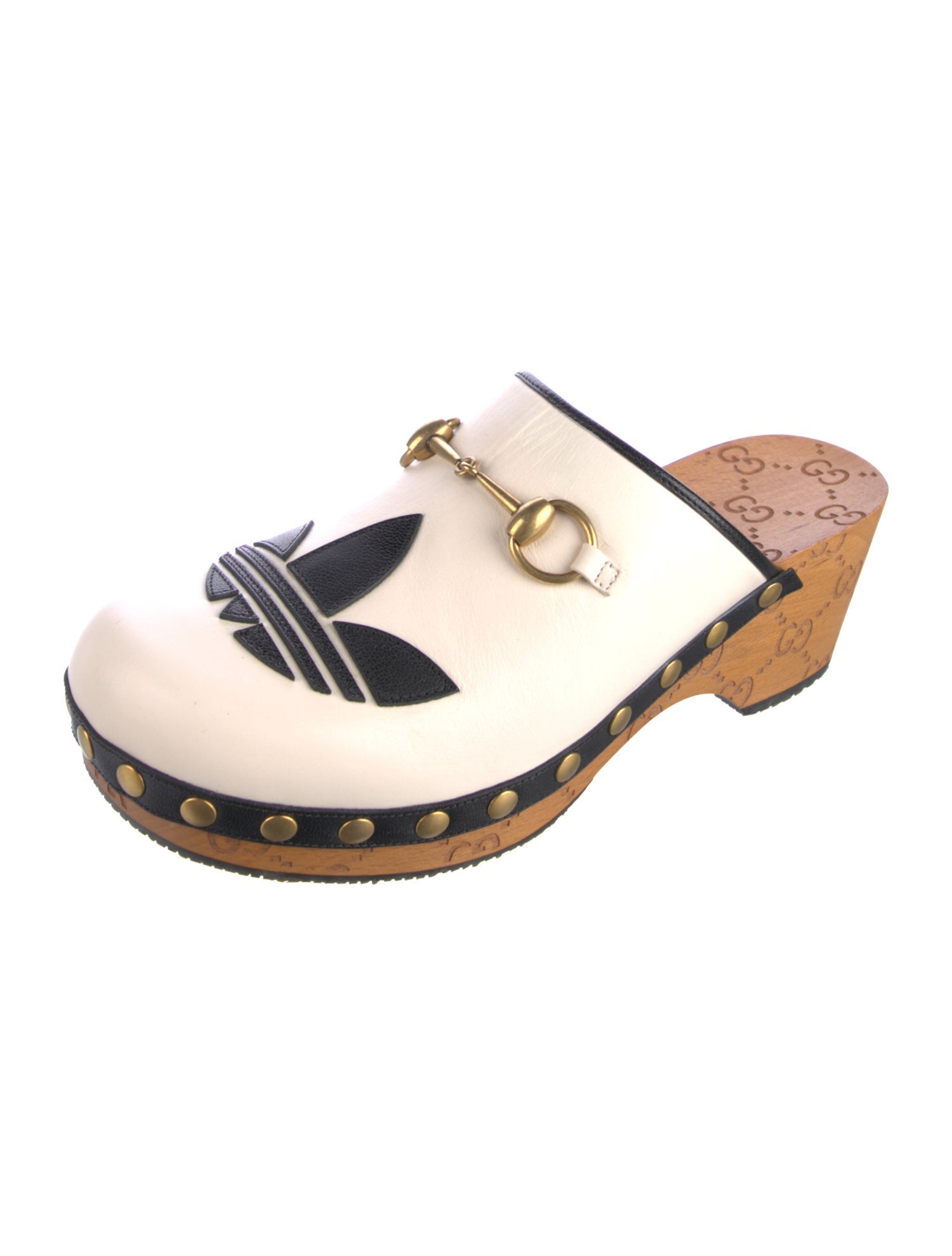 Gucci x Adidas Horsebit Accent Leather Flats