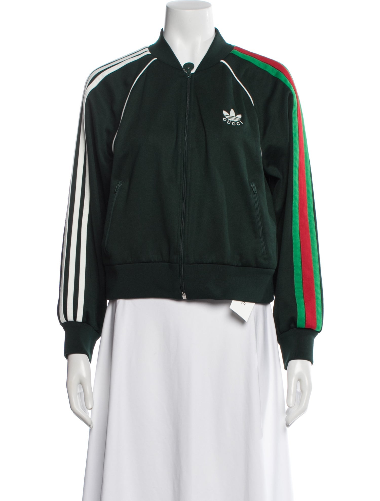 Gucci x Adidas Colorblock Pattern Bomber Jacket