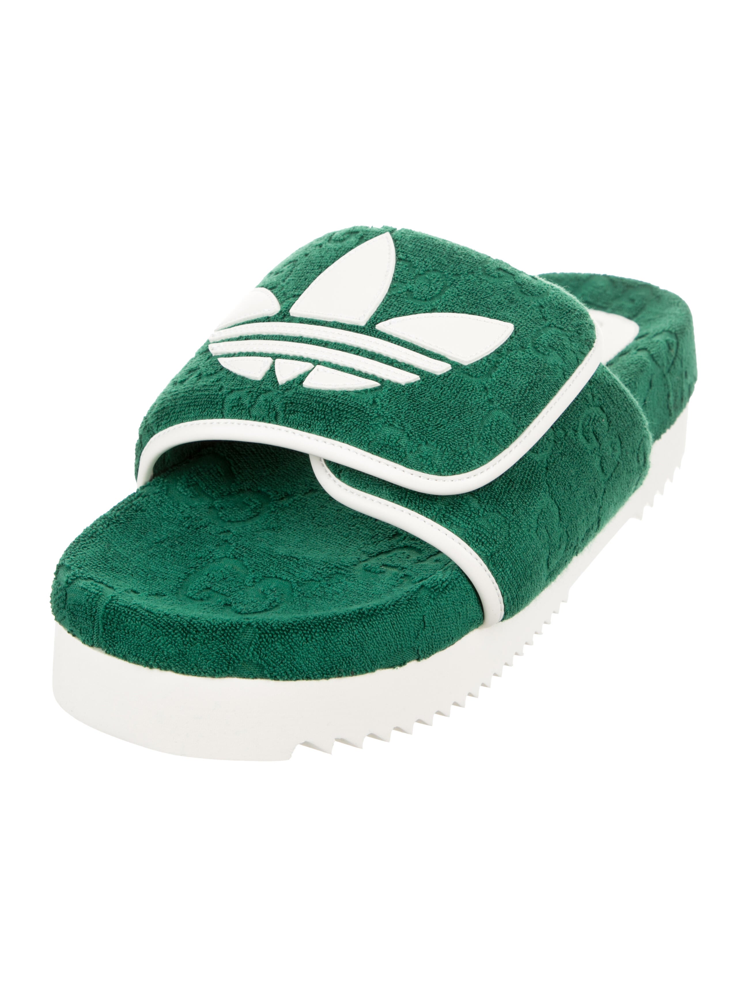 Gucci x Adidas GG Logo Terry Cloth Slides