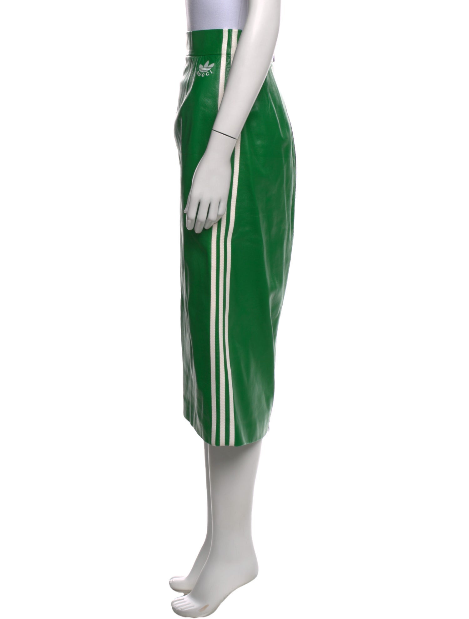 Gucci x Adidas Lambskin Midi Length Skirt
