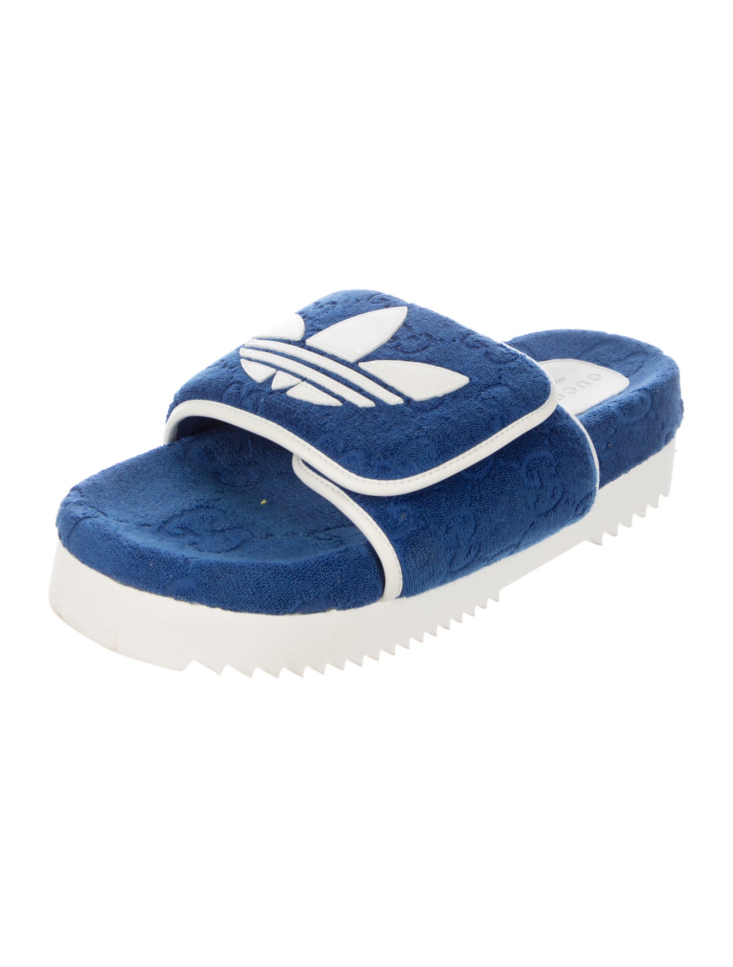 Gucci x Adidas GG Logo Terry Cloth Slides